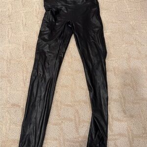 SPANX Black Glossy Leggings